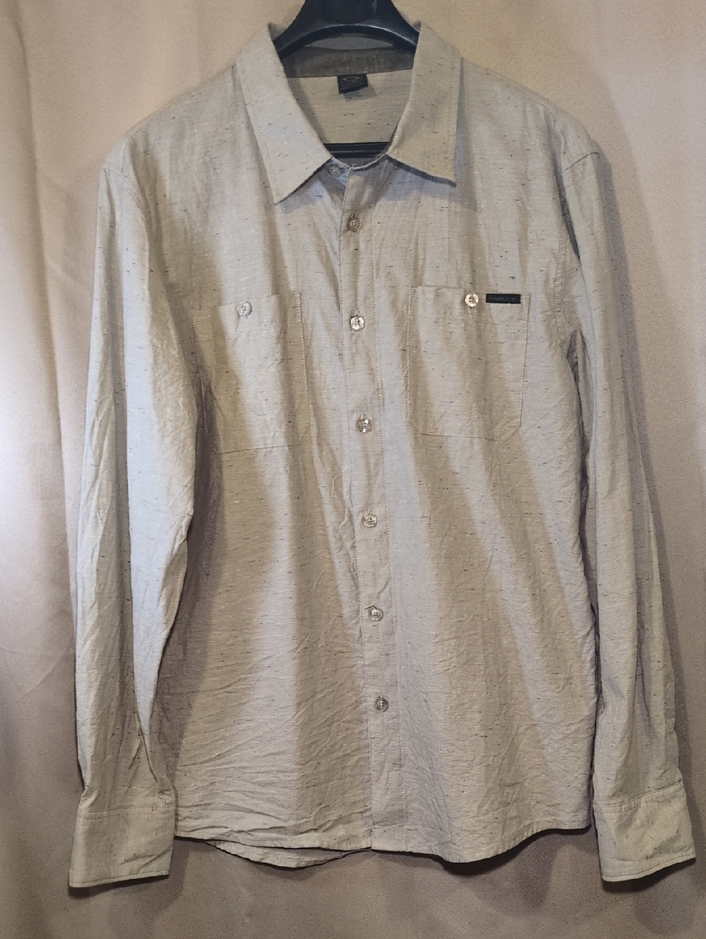 Oakley Light Gray Speckled Long-Sleeve Button Shirt